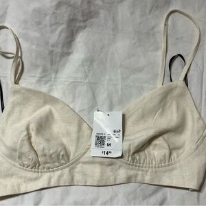 Forever 21 Cream Bralette Top with Adjustable Straps